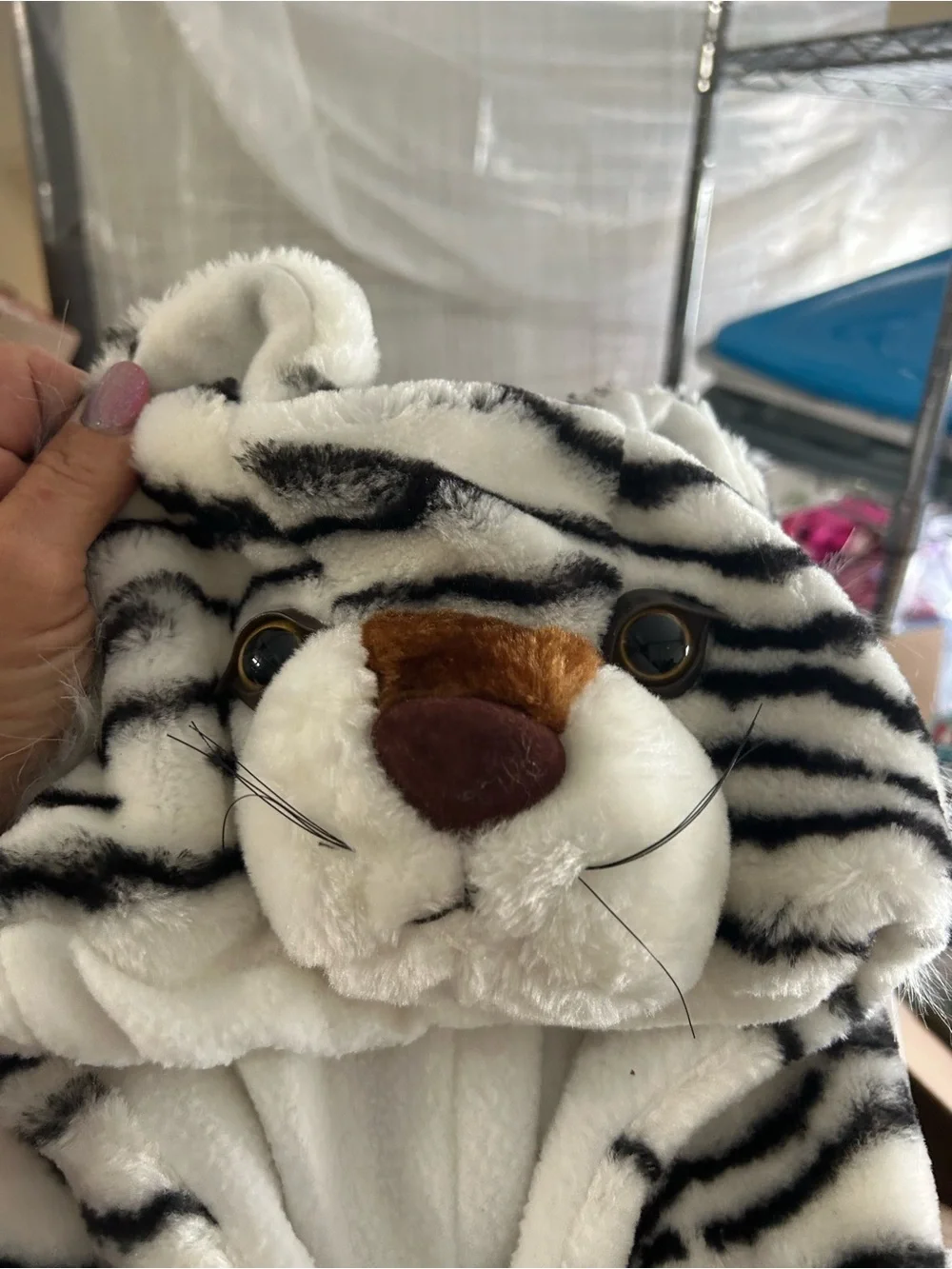 Plush cat Hooded Vest for Kids - White & Black